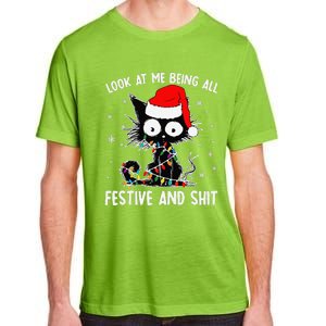 Funny Look At Me Being All Festive And Shits Cat Christmas Adult ChromaSoft Performance T-Shirt