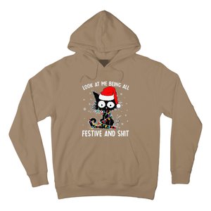 Funny Look At Me Being All Festive And Shits Cat Christmas Hoodie