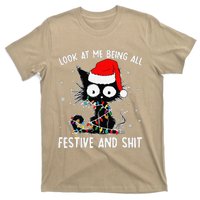 Funny Look At Me Being All Festive And Shits Cat Christmas T-Shirt