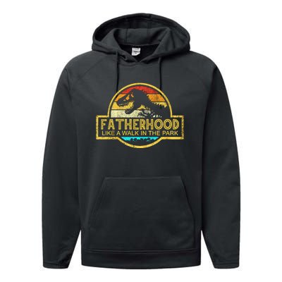 Fatherhood Like A Walk In The Park Performance Fleece Hoodie