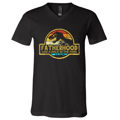 Fatherhood Like A Walk In The Park V-Neck T-Shirt