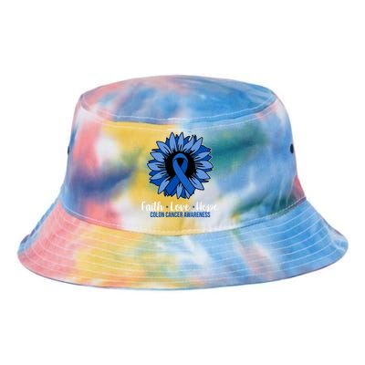 Faith Love And Hope Colon Cancer Awareness Sunflower Tie Dye Newport Bucket Hat