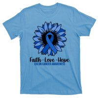 Faith Love And Hope Colon Cancer Awareness Sunflower T-Shirt