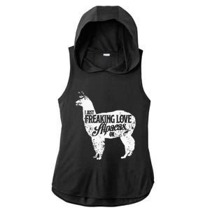 Freaking Love Alpacas Llama Ladies PosiCharge Tri-Blend Wicking Draft Hoodie Tank