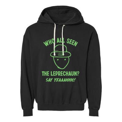 Funny Leprechaun Amateur Sketch Meme Irish St Patricks Day Garment-Dyed Fleece Hoodie