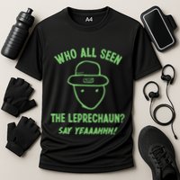 Funny Leprechaun Amateur Sketch Meme Irish St Patricks Day Cooling Performance Crew T-Shirt