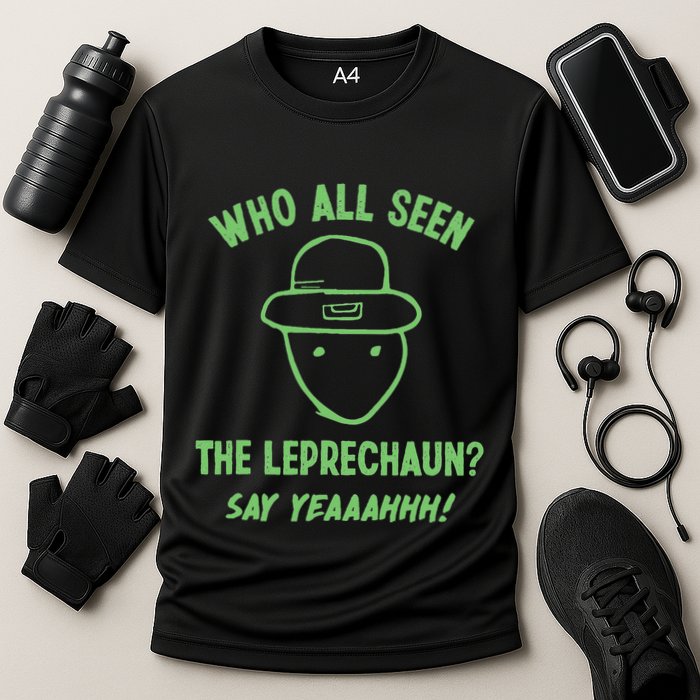 Funny Leprechaun Amateur Sketch Meme Irish St Patricks Day Cooling Performance Crew T-Shirt