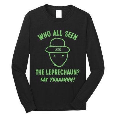 Funny Leprechaun Amateur Sketch Meme Irish St Patricks Day Long Sleeve Shirt
