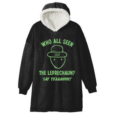 Funny Leprechaun Amateur Sketch Meme Irish St Patricks Day Hooded Wearable Blanket