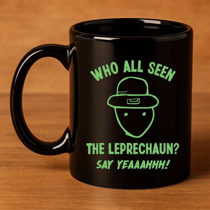 Funny Leprechaun Amateur Sketch Meme Irish St Patricks Day 11oz C Handle Ceramic Mug