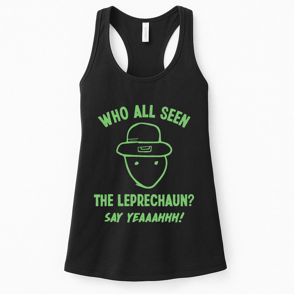 Funny Leprechaun Amateur Sketch Meme Irish St Patricks Day Womens Tank Top
