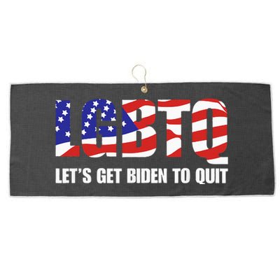 Funny LGBTQ Anti Biden Let's Get Biden To Quite Large Microfiber Waffle Golf Towel