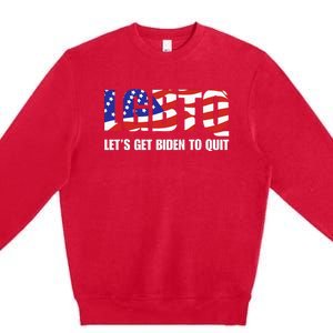 Funny LGBTQ Anti Biden Let's Get Biden To Quite Premium Crewneck Sweatshirt