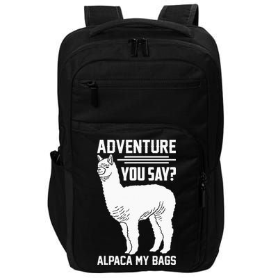 Funny Llama Adventure Alpaca My Bags Travel Impact Tech Backpack