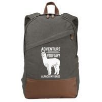 Funny Llama Adventure Alpaca My Bags Travel Cotton Canvas Backpack