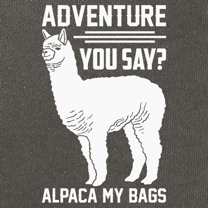 Funny Llama Adventure Alpaca My Bags Travel Cotton Canvas Backpack