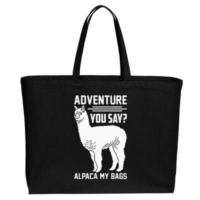 Funny Llama Adventure Alpaca My Bags Travel Cotton Canvas Jumbo Tote