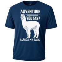 Funny Llama Adventure Alpaca My Bags Travel Cooling Performance Crew T-Shirt