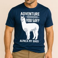 Funny Llama Adventure Alpaca My Bags Travel Cooling Performance Crew T-Shirt