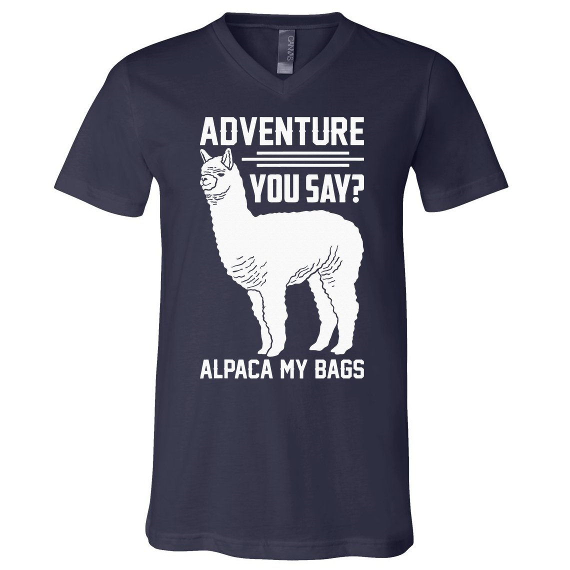 Funny Llama Adventure Alpaca My Bags Travel V-Neck T-Shirt