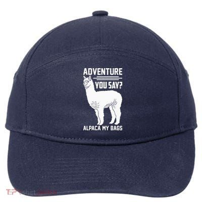 Funny Llama Adventure Alpaca My Bags Travel 7-Panel Snapback Hat