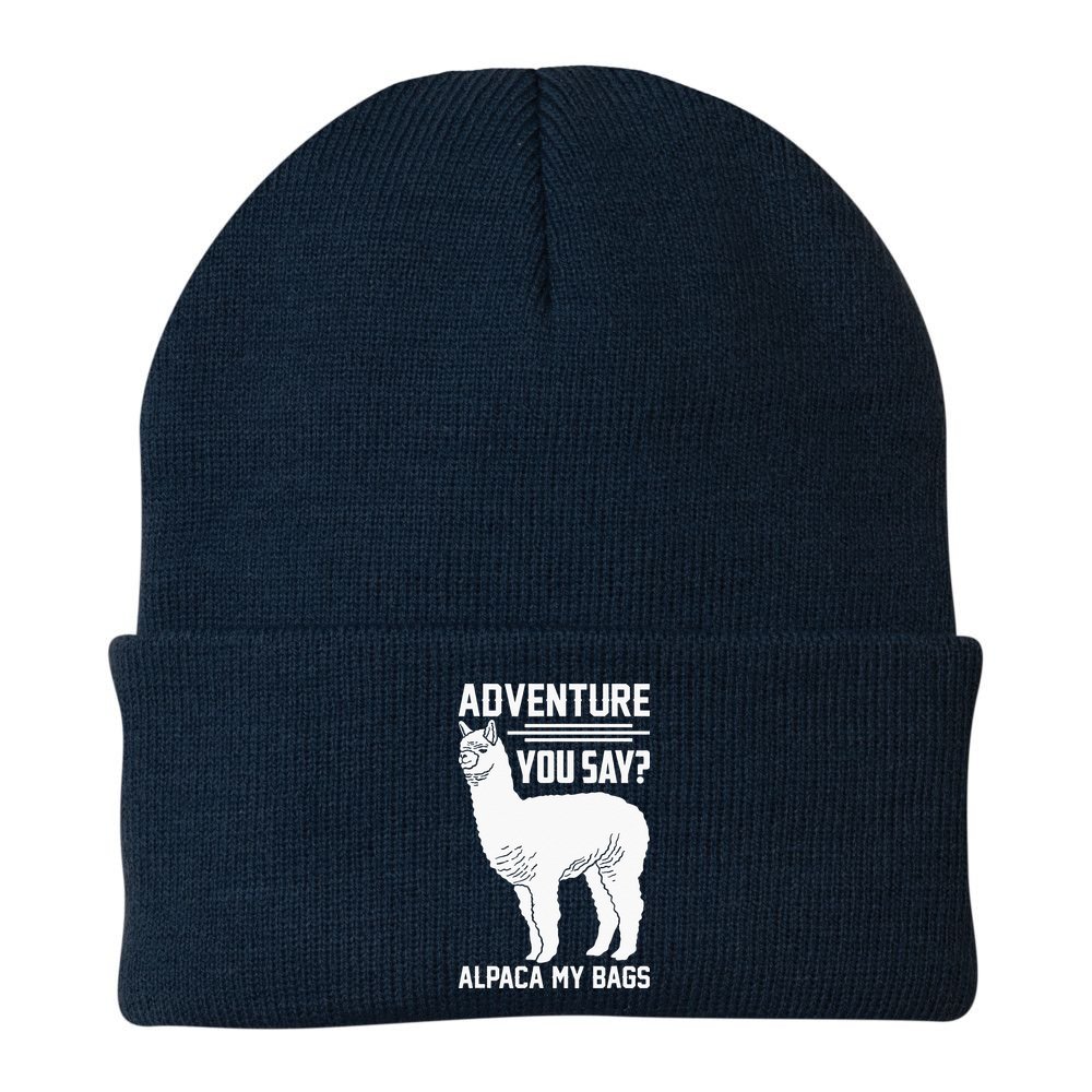 Funny Llama Adventure Alpaca My Bags Travel Beanie