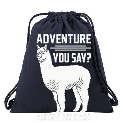 Funny Llama Adventure Alpaca My Bags Travel Drawstring Bag