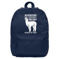 Funny Llama Adventure Alpaca My Bags Travel 16 in Basic Backpack