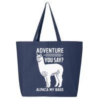 Funny Llama Adventure Alpaca My Bags Travel 25L Jumbo Tote