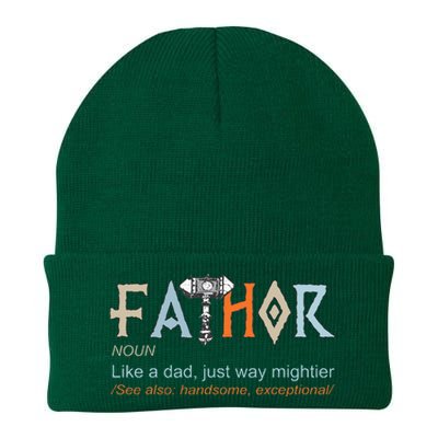 Fathor Like A Dad Just Way Mightier Fathers Day Viking Knit Cap Winter Beanie