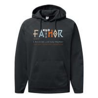 Fathor Like A Dad Just Way Mightier Fathers Day Viking Performance Fleece Hoodie