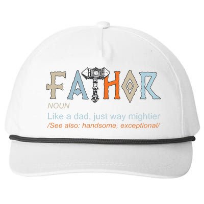 Fathor Like A Dad Just Way Mightier Fathers Day Viking Snapback Five-Panel Rope Hat