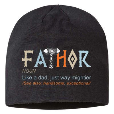 Fathor Like A Dad Just Way Mightier Fathers Day Viking Sustainable Beanie