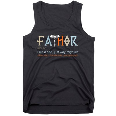 Fathor Like A Dad Just Way Mightier Fathers Day Viking Tank Top