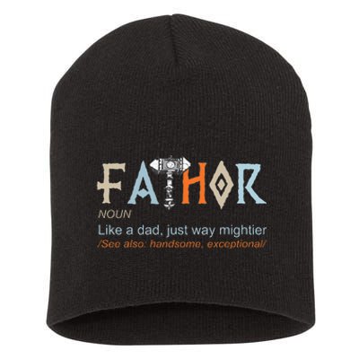 Fathor Like A Dad Just Way Mightier Fathers Day Viking Short Acrylic Beanie