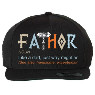 Fathor Like A Dad Just Way Mightier Fathers Day Viking Wool Snapback Cap