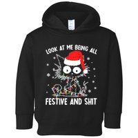 Funny Look At Me Being All Festive And Shits Cat Christmas Toddler Hoodie