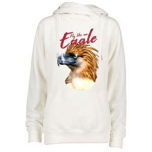 Fly Like An Eagle Womens Funnel Neck Pullover Hood