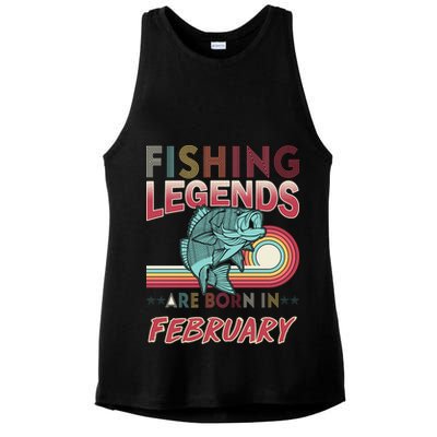 Fishing Legends Are Born In February Ladies PosiCharge Tri-Blend Wicking Tank