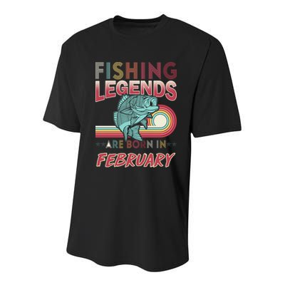 Fishing Legends Are Born In February Youth Performance Sprint T-Shirt