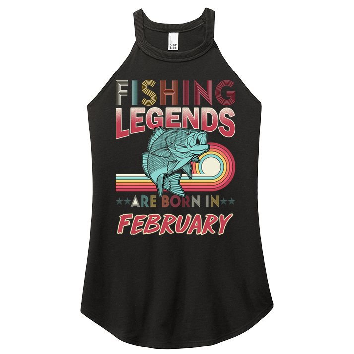 Fishing Legends Are Born In February Women's Perfect Tri Rocker Tank