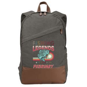 Fishing Legends Are Born In February Cotton Canvas Backpack