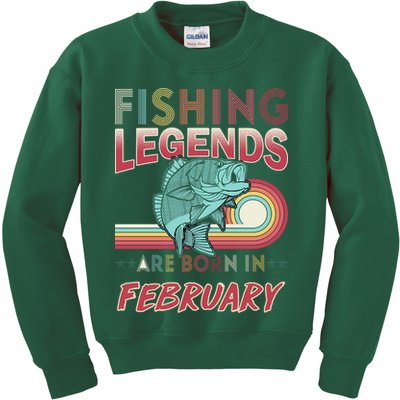 Fishing Legends Are Born In February Kids Sweatshirt