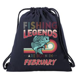 Fishing Legends Are Born In February Drawstring Bag