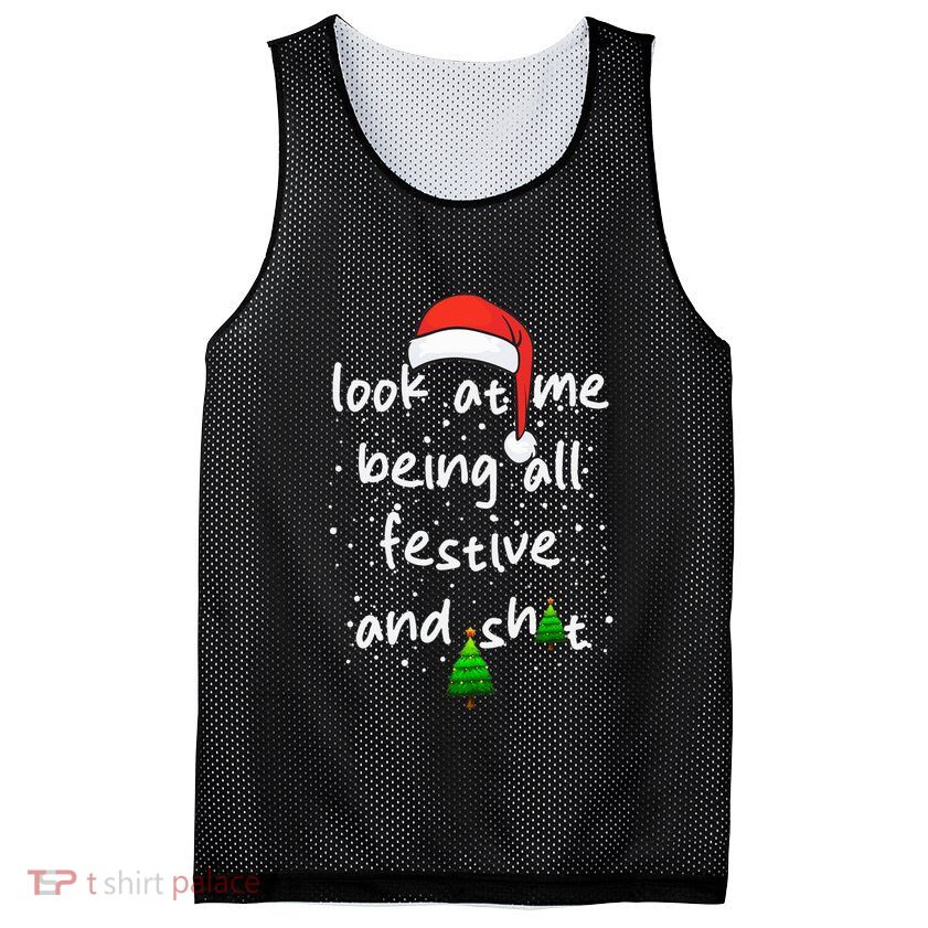 Funny Look At Me Being All Festive and Shits  Mesh Reversible Basketball Jersey Tank