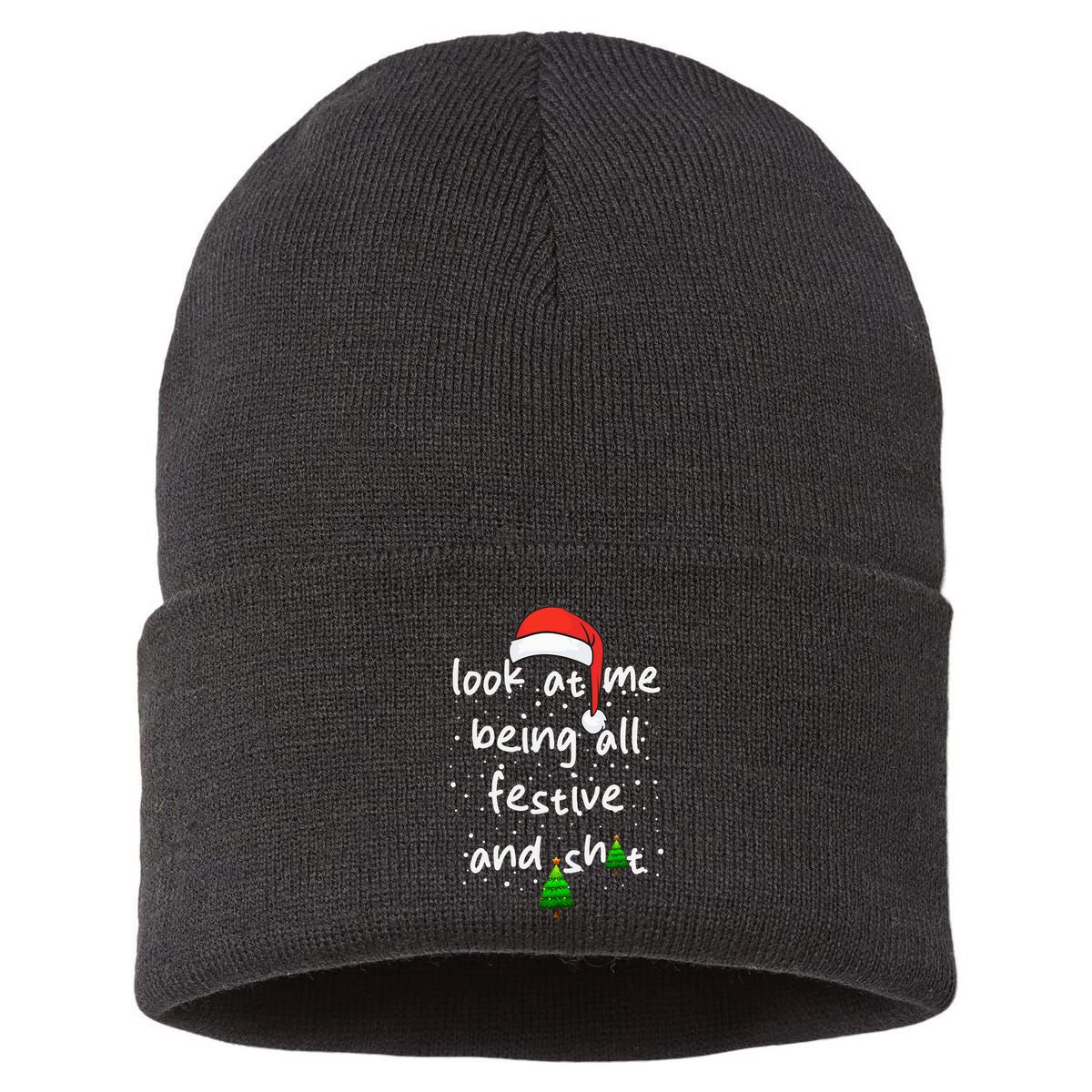 Funny Look At Me Being All Festive and Shits  Sustainable Knit Beanie