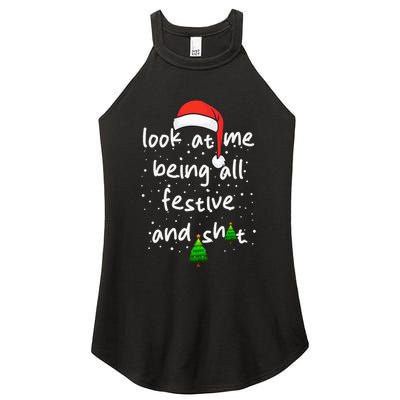 Funny Look At Me Being All Festive and Shits  Women's Perfect Tri Rocker Tank