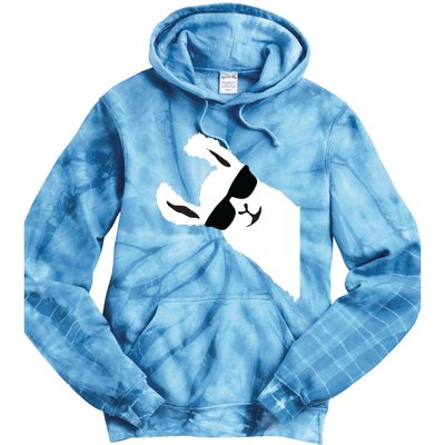 Funny Llama Alpaca With Sunglasses Tie Dye Hoodie