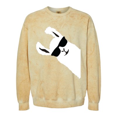 Funny Llama Alpaca With Sunglasses Colorblast Crewneck Sweatshirt