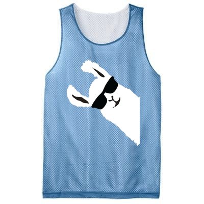 Funny Llama Alpaca With Sunglasses Mesh Reversible Basketball Jersey Tank